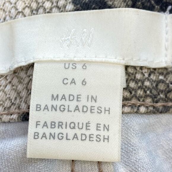 H&M Python Snake Skin Print Jeans Stretch Women's Size 6 - Picture 4 of 4